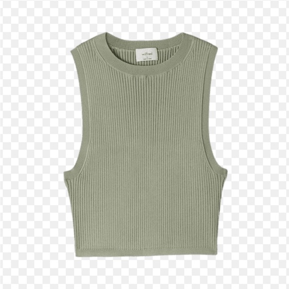 Aritzia Wilfred Reso Ribbed Tank Top - Sage Green - Picture 3 of 4